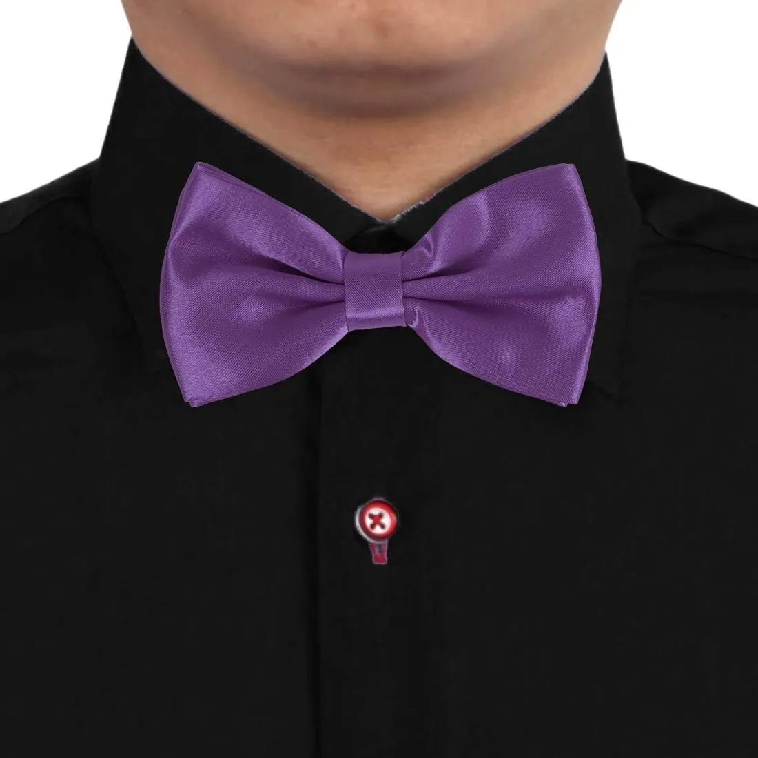 Dan Smith Silk Blend Bowties For Men 25.6"-Neck-Size Clip-On Adjustable Bundle Pre-Tied Bowties