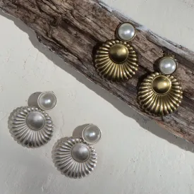 Distressed Dual Circle Statement Earrings