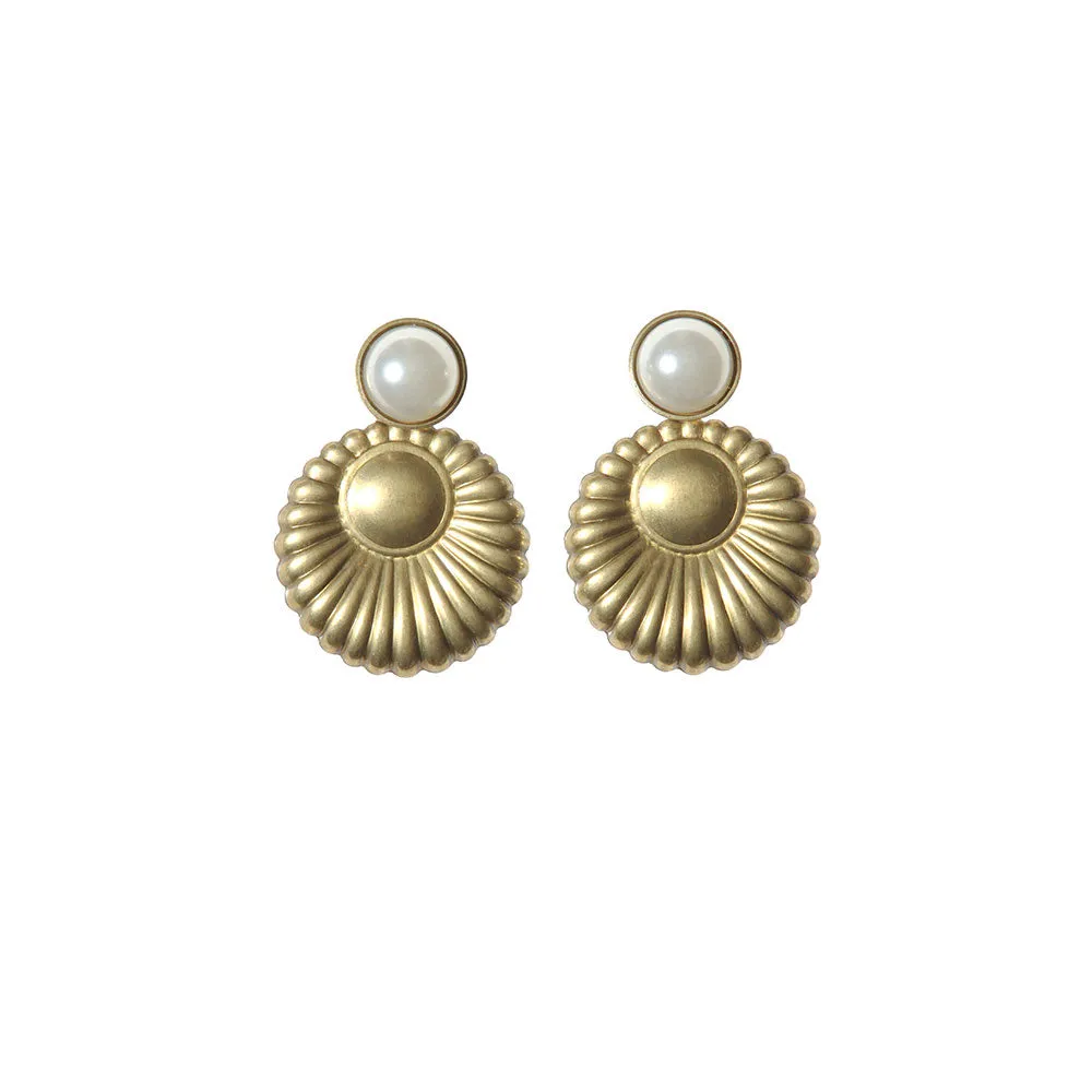 Distressed Dual Circle Statement Earrings