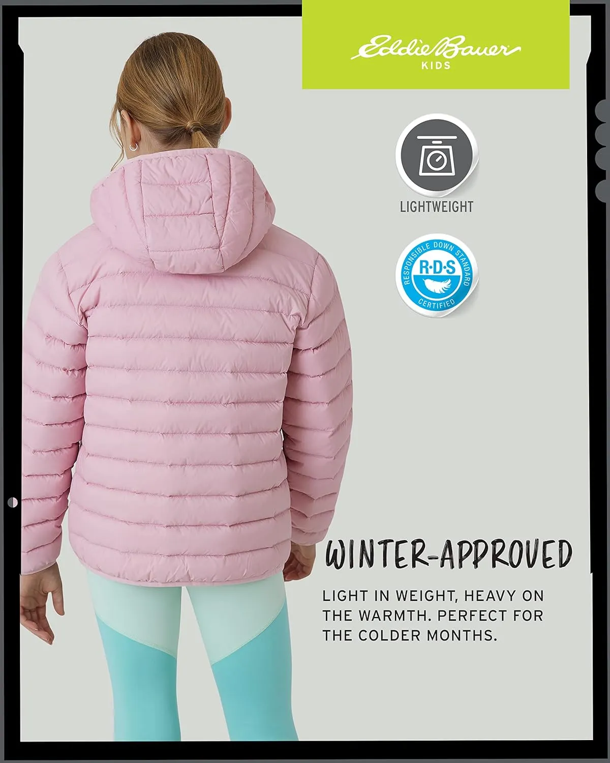 Eddie Bauer Girls' Jacket - CirrusLite Weather Resistant Down Coat for Girls - Insulated Quilted Bubble Puffer (3-20)
