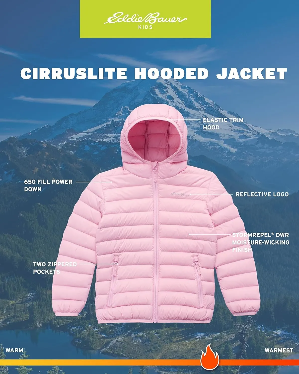 Eddie Bauer Girls' Jacket - CirrusLite Weather Resistant Down Coat for Girls - Insulated Quilted Bubble Puffer (3-20)