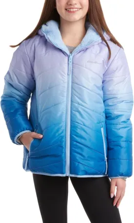 Eddie Bauer Girls' Reversible Jacket - Deer Harbor Waterproof Lightweight Puffer Coat with Faux Shearling Lining (5-20)
