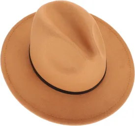 Elegant Women Wide Brim Fedora Hat Stylish Woolen Party Hat All for Outdoor Events and Special Occasions