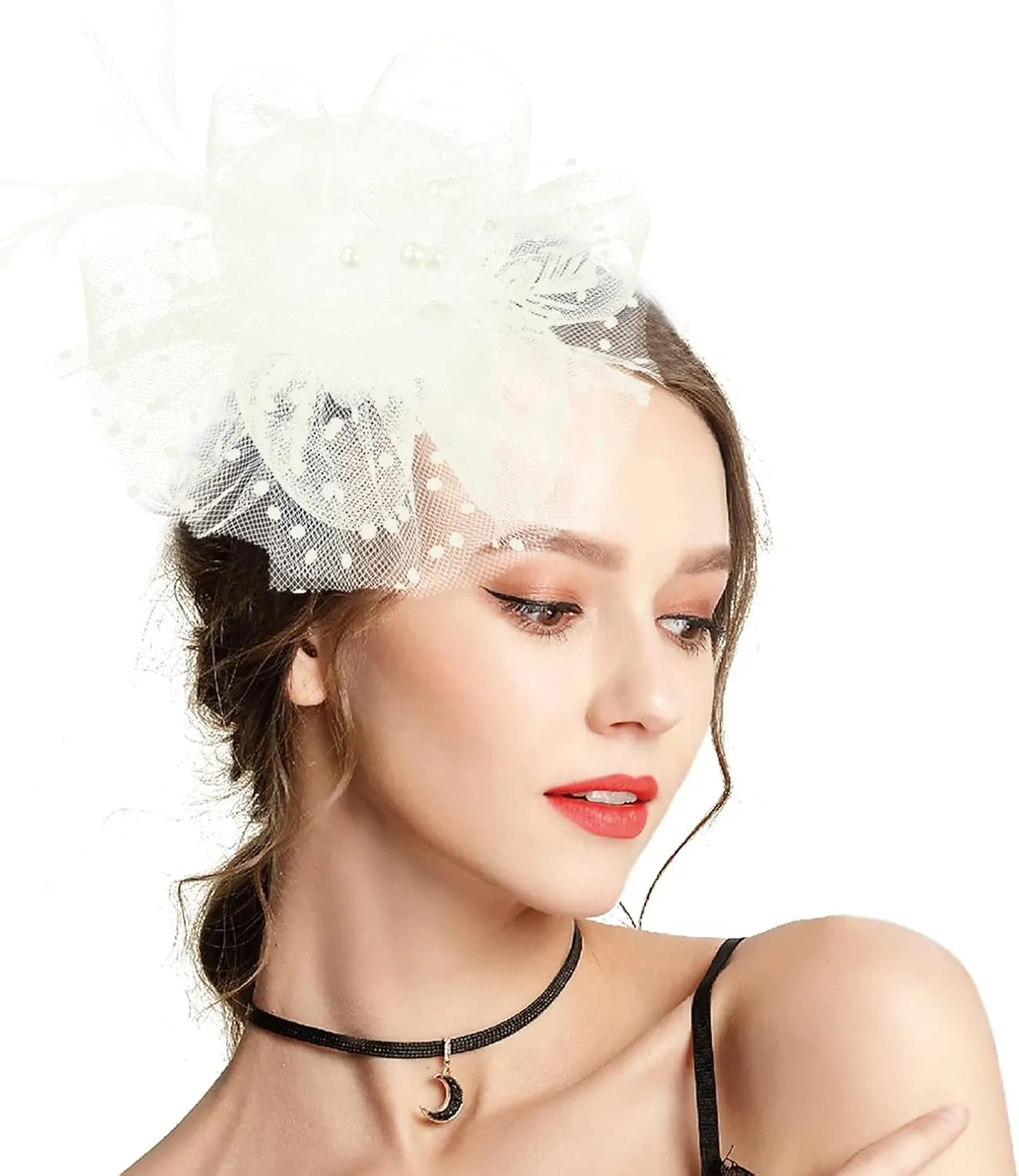 Fascinators for Women, Derby Hats for Lady Tea Party Tea Party Hat for Church Wedding Cocktail