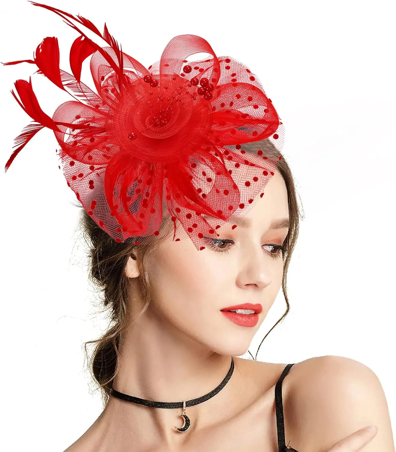 Fascinators for Women, Derby Hats for Lady Tea Party Tea Party Hat for Church Wedding Cocktail