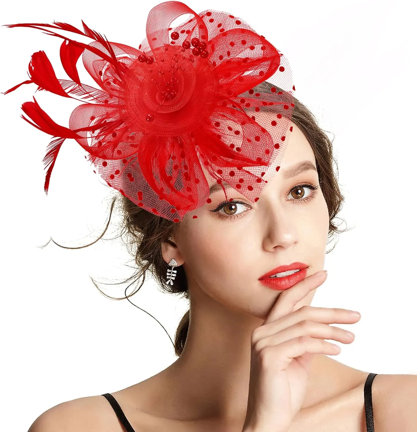 Fascinators for Women, Derby Hats for Lady Tea Party Tea Party Hat for Church Wedding Cocktail