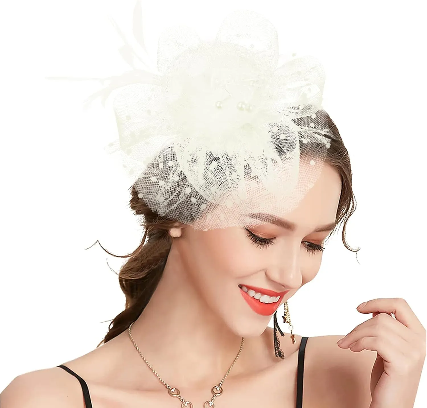 Fascinators for Women, Derby Hats for Lady Tea Party Tea Party Hat for Church Wedding Cocktail