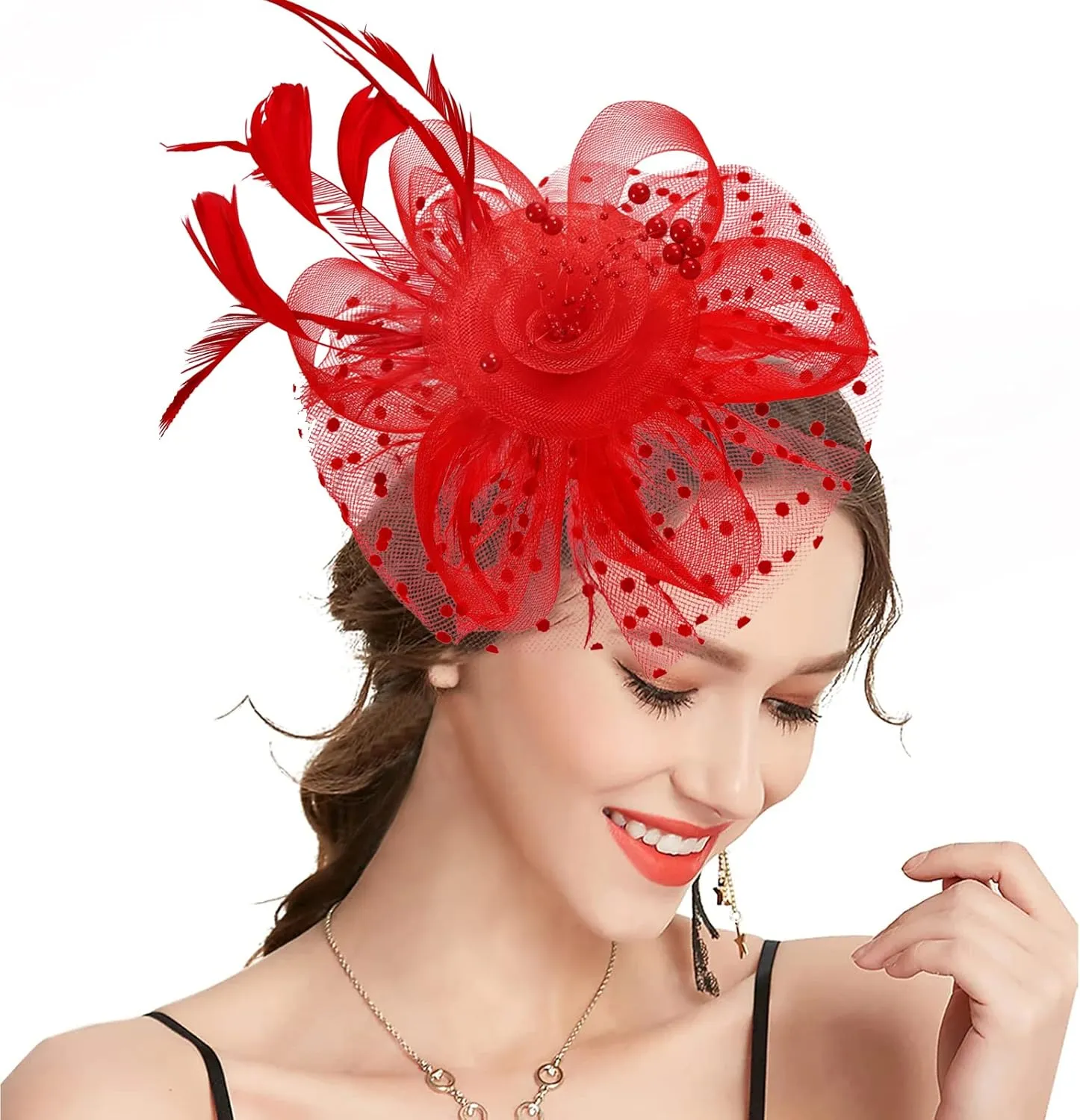 Fascinators for Women, Derby Hats for Lady Tea Party Tea Party Hat for Church Wedding Cocktail