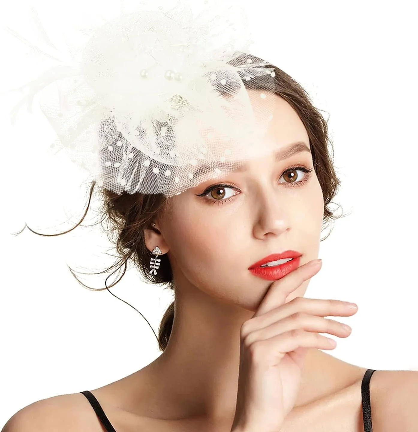 Fascinators for Women, Derby Hats for Lady Tea Party Tea Party Hat for Church Wedding Cocktail