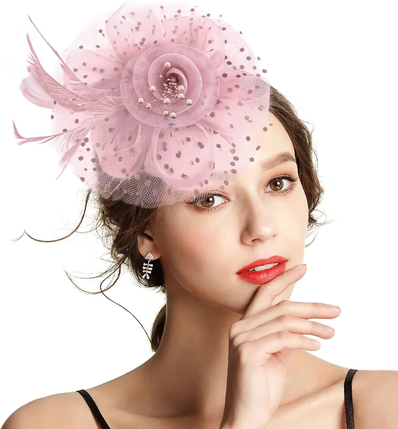 Fascinators for Women, Derby Hats for Lady Tea Party Tea Party Hat for Church Wedding Cocktail