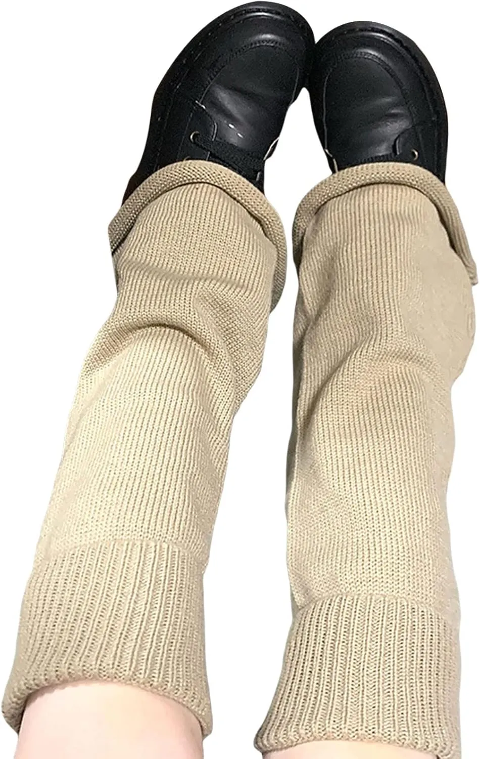 Fernvia Womens Lolita Knit Long Socks Leg Warmers Harajuku Japanese Kawaii Boot Socks Winter Ankle Heap Sock