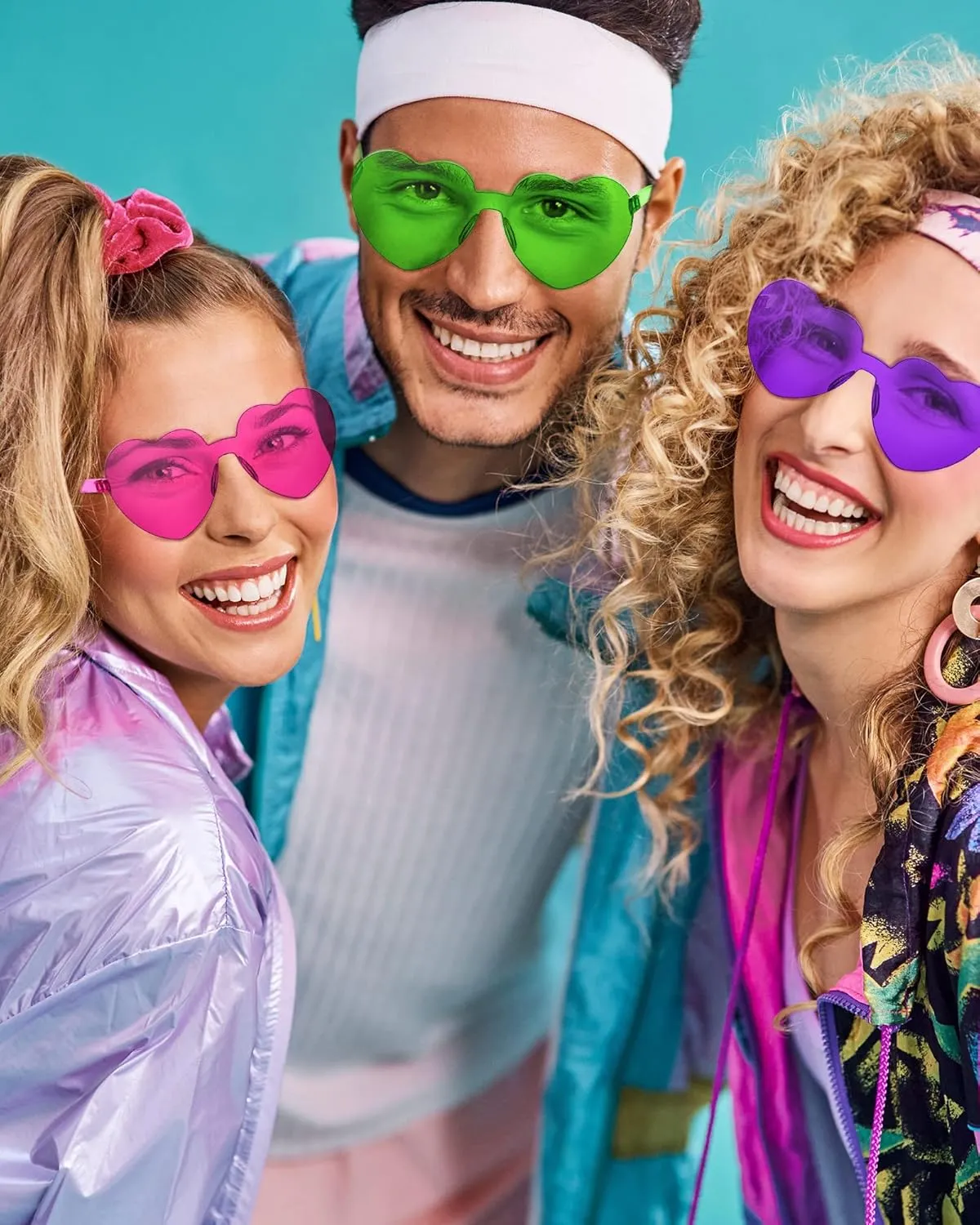 Frienda 8 Pairs Heart Shaped Sunglasses for Women Rimless Heart Glasses Candy Color Sunglasses for Party Favor