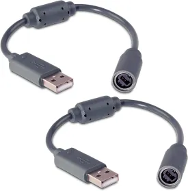 Gamer Gear 2 Pack Wired Controller Breakaway Cable for Xbox 360 - Xbox compatible USB Adapter - Replacement USB Cable Prevent Accidental Damage - Grey Breakaway Cable for Xbox Works with PC Games
