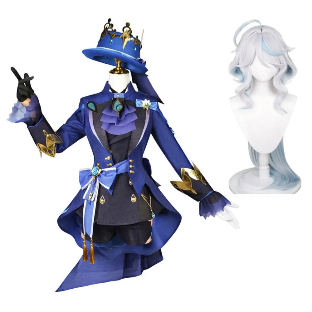 Genshin Impact Hydro Archon Furina Focalors Furina de Fontaine Game Character Cosplay Costume Outfits