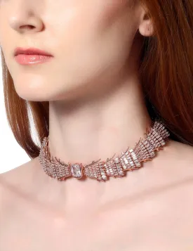 Glazed Rose Choker Necklace