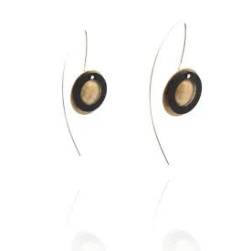 Gold Vermeil and Black Double Circle Earrings