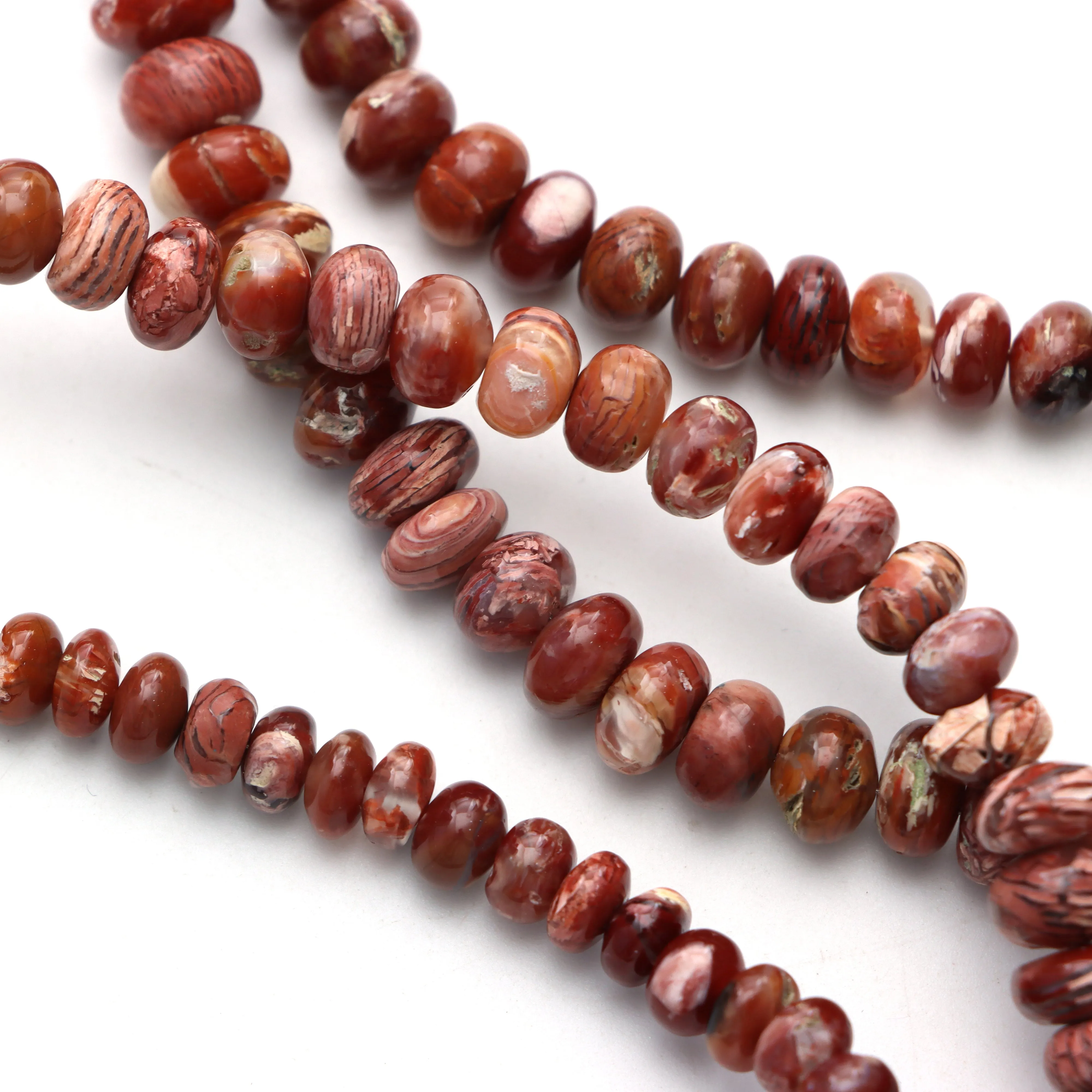 Howardite Opal Smooth Rondelle Beads, 6 mm to 8 mm, Howardite Opal Beads, Plain Opal Beads, 18 Inches Full Strand, Price Per Strand