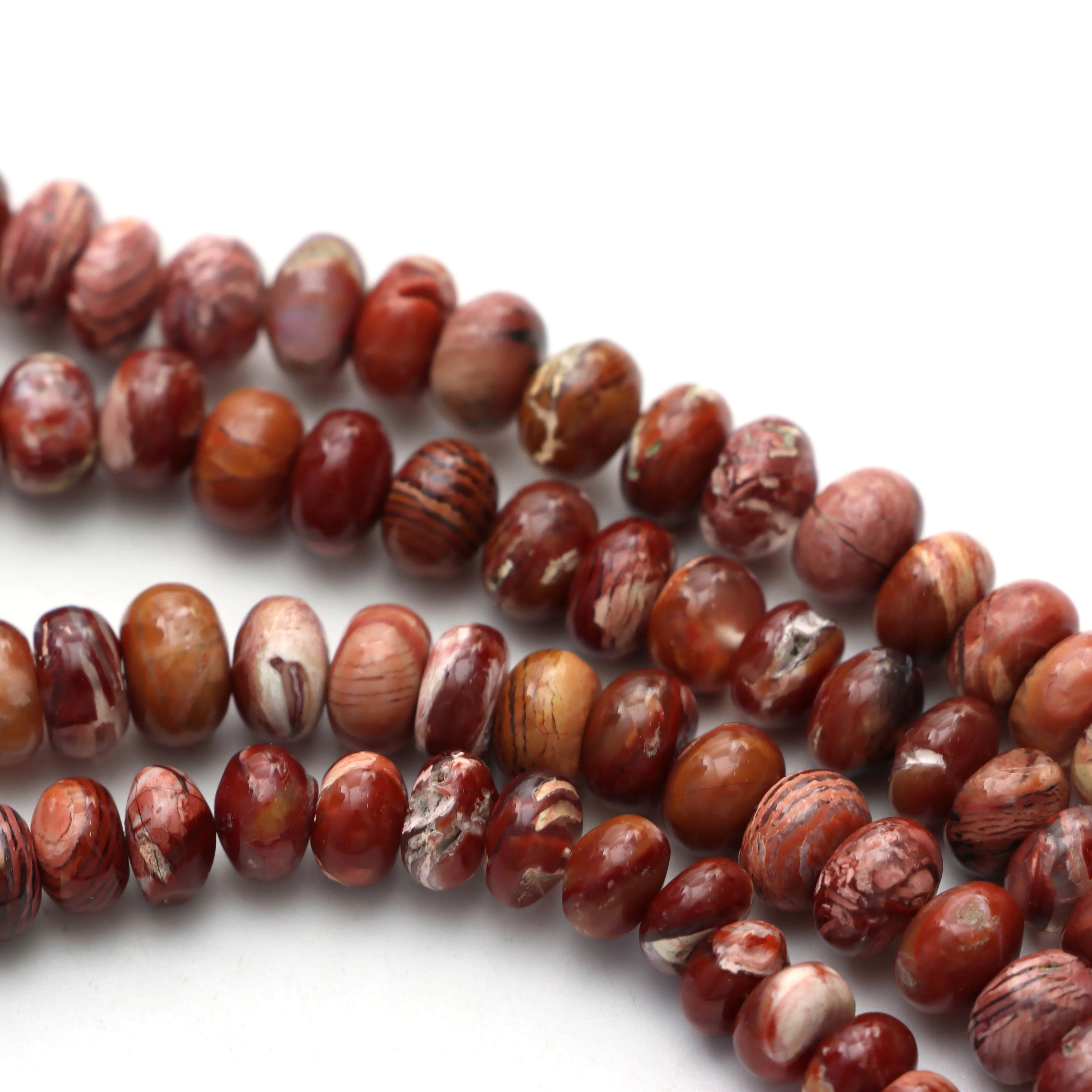 Howardite Opal Smooth Rondelle Beads, 6 mm to 8 mm, Howardite Opal Beads, Plain Opal Beads, 18 Inches Full Strand, Price Per Strand