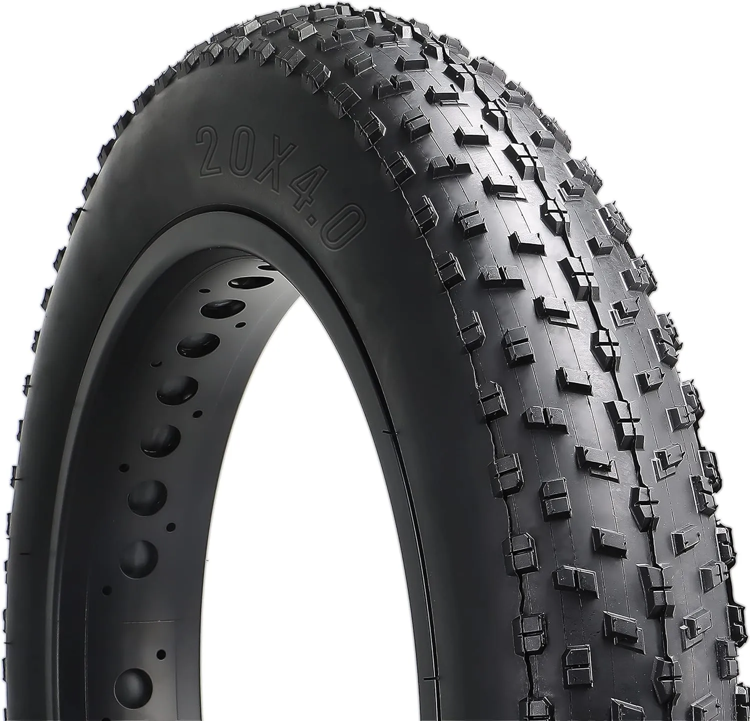 Hycline Fat Bike Replacement Tire: 20x4.0/26x4.0 Inch Puncture Resistant Folding MTB Bicycle Tires, All Terrain High-Density Bike Tires with Street or Trail Riding