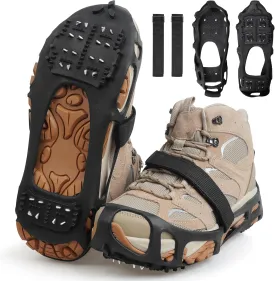 Ice Cleats Snow Traction Cleats Crampons for Walking on Snow and Ice,Non-Slip Overshoe Grippers Anti Slip Footwear for Shoes and Boots