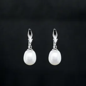 Isla X - Real Silver Freshwater Pearl Drop Earrings