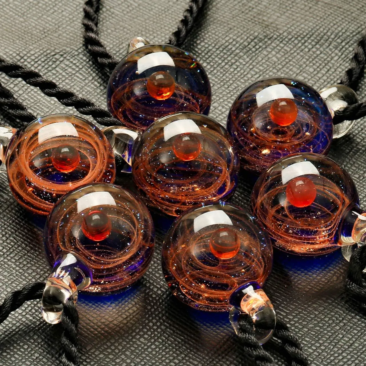 Jovivi Unique Design Glass Universe Ball Necklace Galaxy Planet Pendant Nebula Ribbon Vortex Cosmos Series