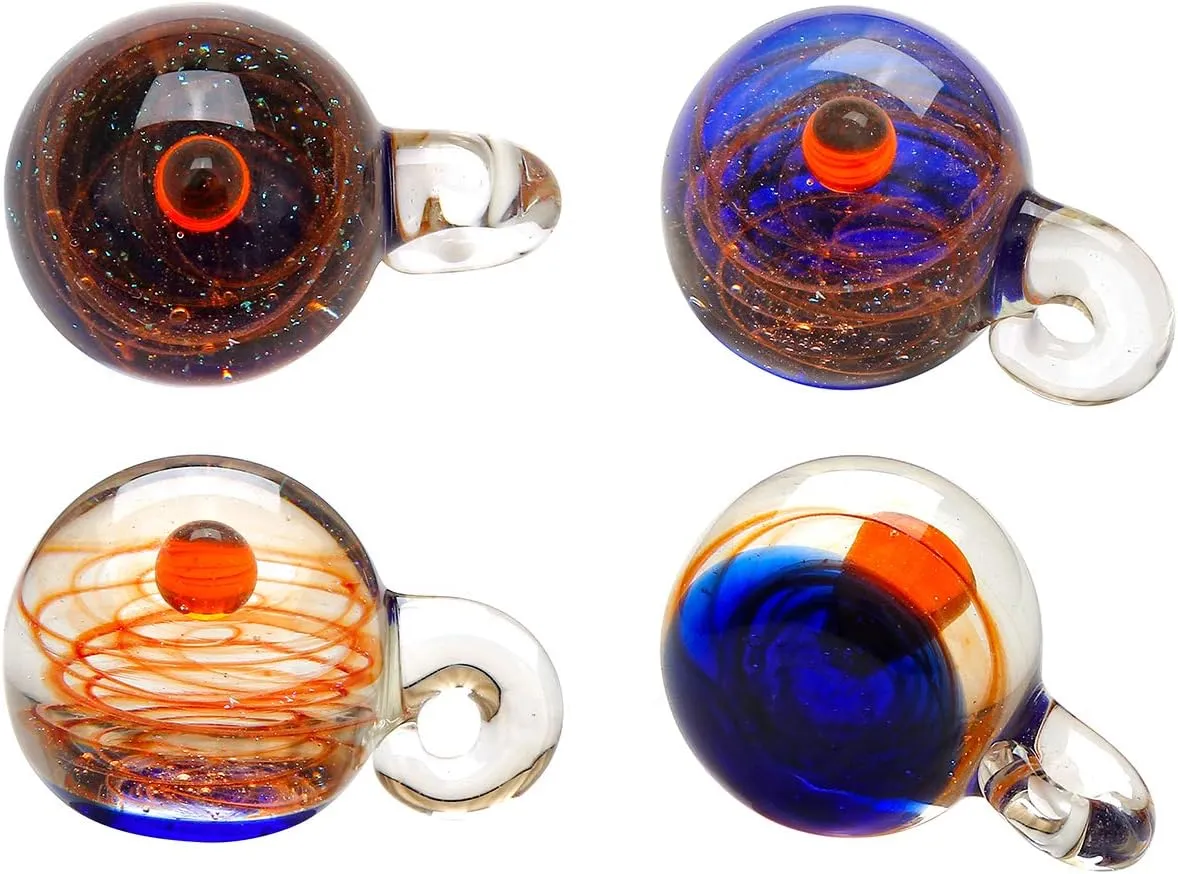 Jovivi Unique Design Glass Universe Ball Necklace Galaxy Planet Pendant Nebula Ribbon Vortex Cosmos Series
