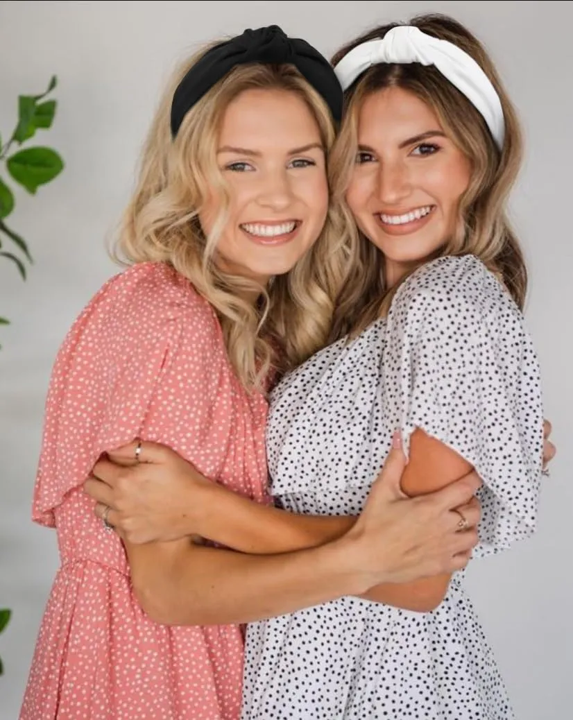 Knotted Headbands for Women: Non-Slip Fashion Hair Accessories with Cute Wide Top Knot Hoops for Hair in Black, White, and Leopard Print