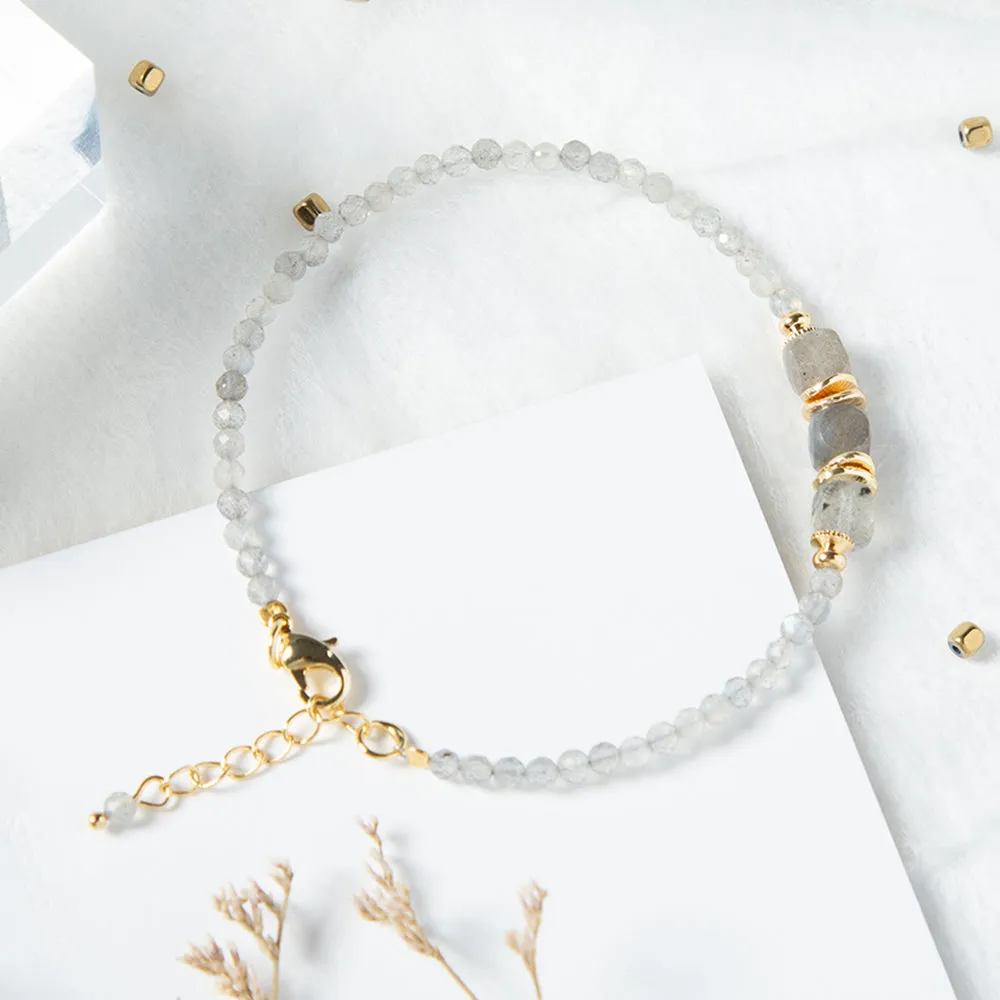 Labradorite Bracelet; Natural Gemstone Bracelet