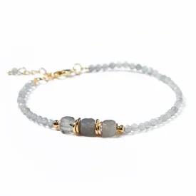 Labradorite Bracelet; Natural Gemstone Bracelet