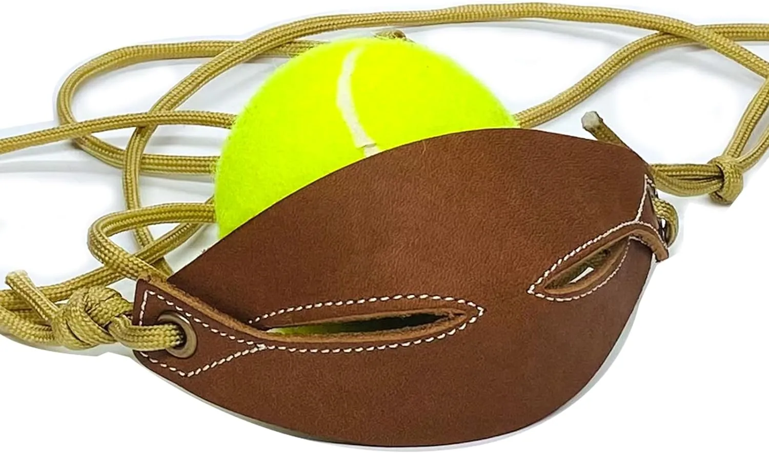 Leather Shepherd Sling Handmade Paracord Shepherds Old-Fashioned Slingshot Tennis Ball Thrower