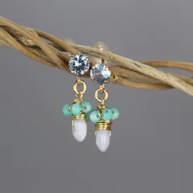 Light Blue Zircon Dew Earrings