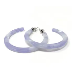 Light Purple Marbled Resin Hoop Earrings