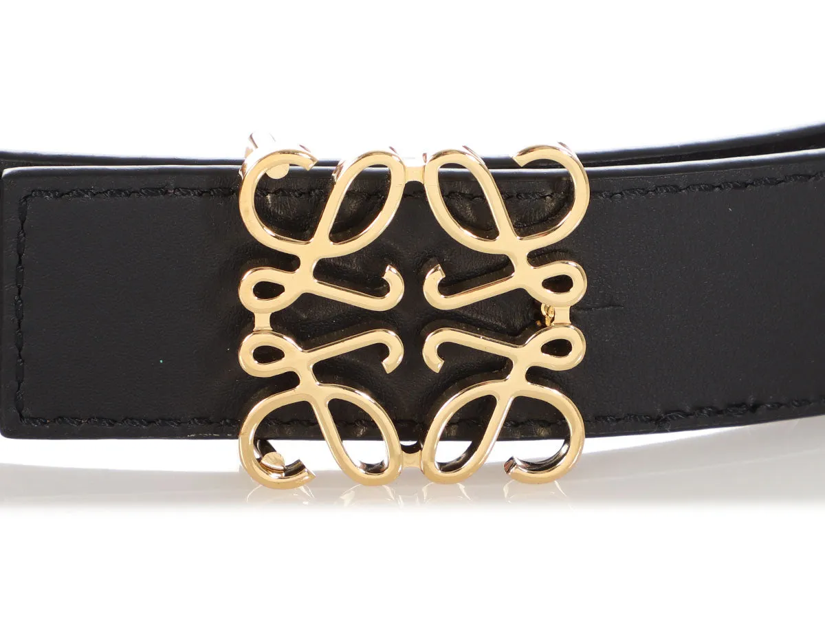 Loewe Black and Gold Anagram Reversible Belt