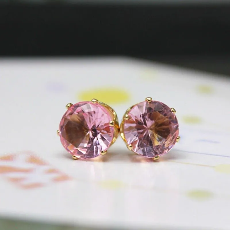 Luxury Gold Zircon Stud Earrings For Women  Anniverssary Party Jewelry