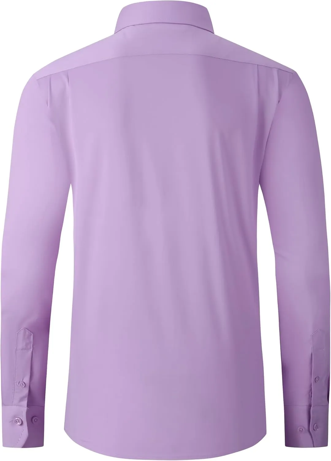 Men's Dress Shirts Wrinkle-Free Long Sleeve Stretch Solid Formal Business Spread Collar Regular fit Shirt