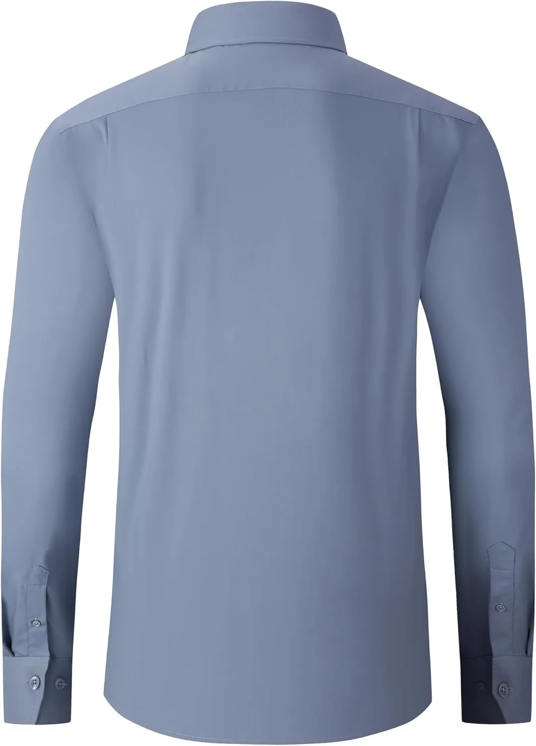 Men's Dress Shirts Wrinkle-Free Long Sleeve Stretch Solid Formal Business Spread Collar Regular fit Shirt