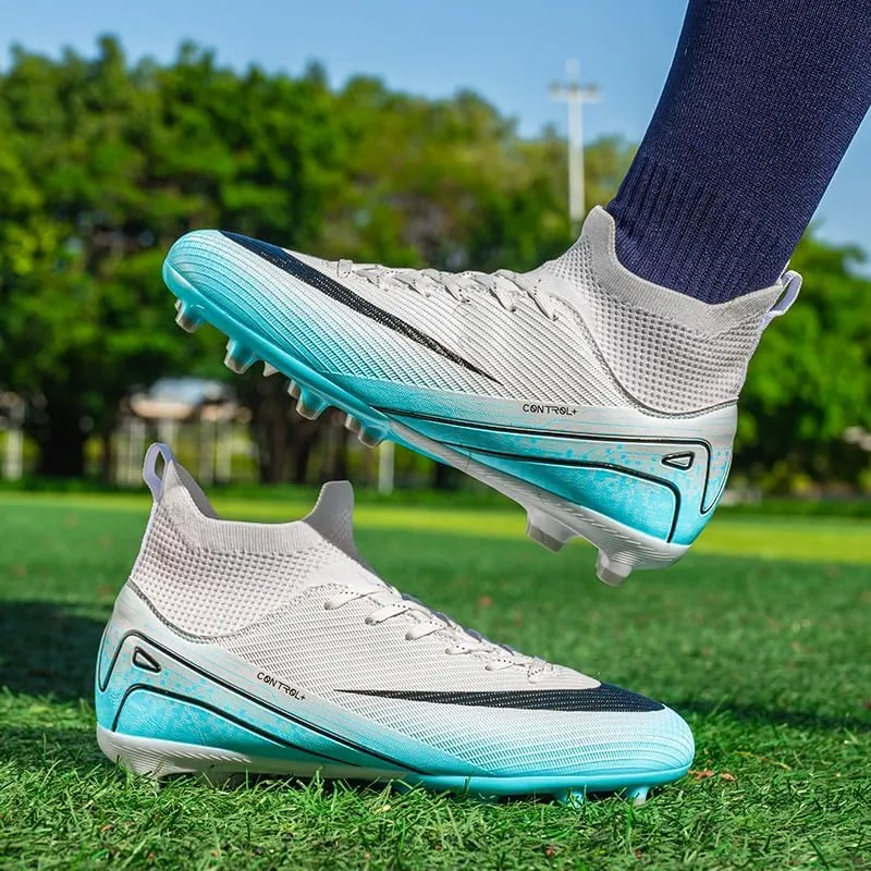 Men's Soccer Shoes Cleats Professional High-Top Athletic Turf Football Shoes Outdoor Indoor Professional Futsal Football Training Sneakers
