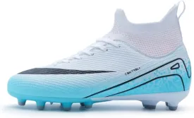 Men's Soccer Shoes Cleats Professional High-Top Athletic Turf Football Shoes Outdoor Indoor Professional Futsal Football Training Sneakers