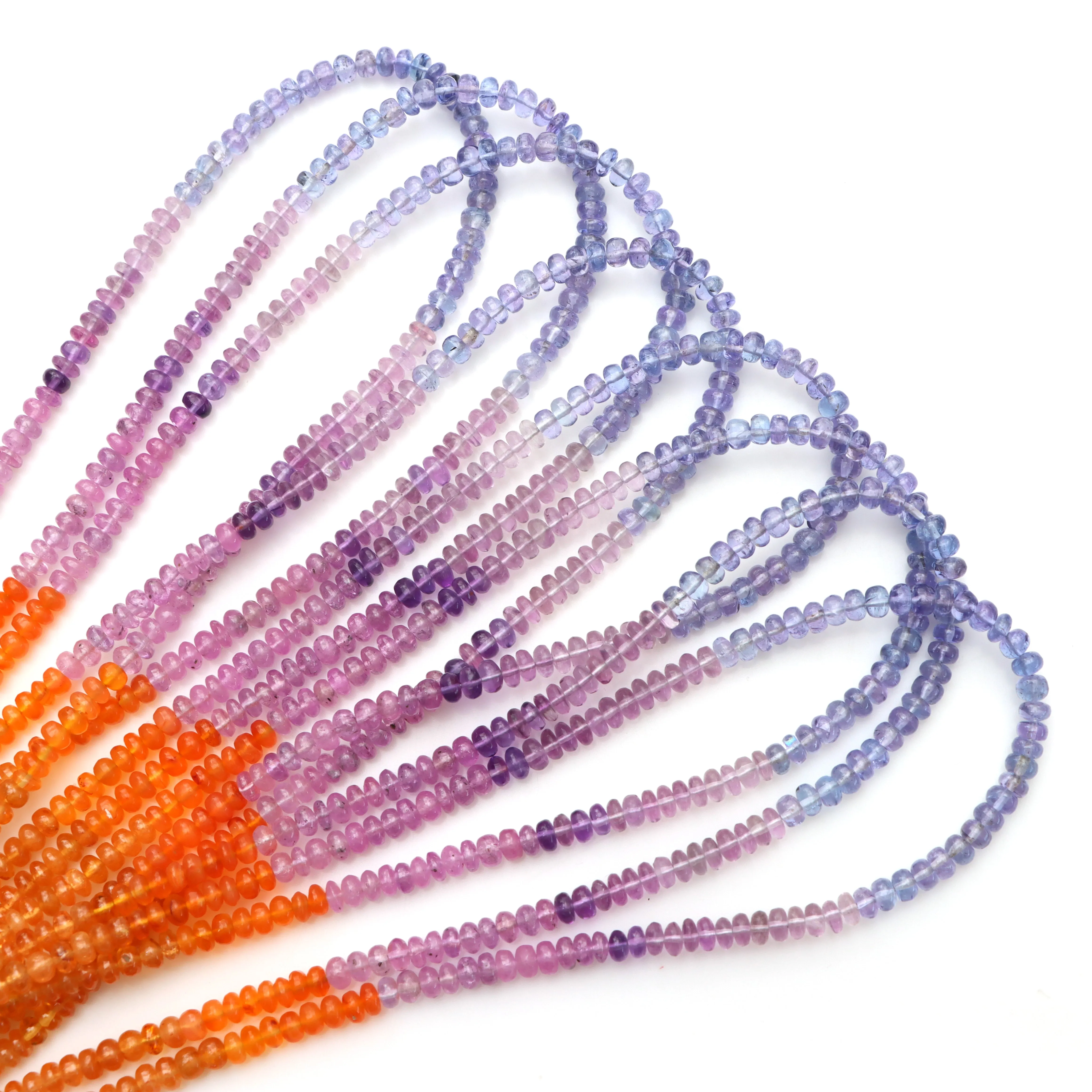 Mix Precious & Semi-Precious Smooth Rondelle Beads, 4.5 mm, Precious and Semi-Precious Beads , 18 Inches Full Strand, Price Per Strand