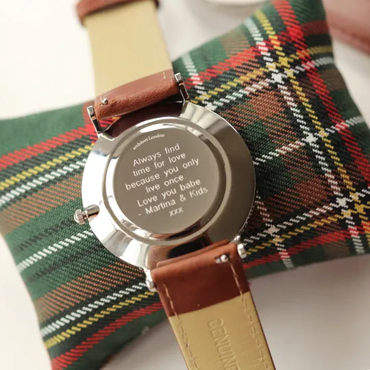 Modern Font Engraving - Men's Architect Zephyr   Walnut Strap