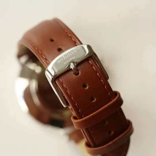 Modern Font Engraving - Men's Architect Zephyr   Walnut Strap