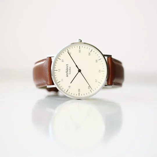 Modern Font Engraving - Men's Architect Zephyr   Walnut Strap