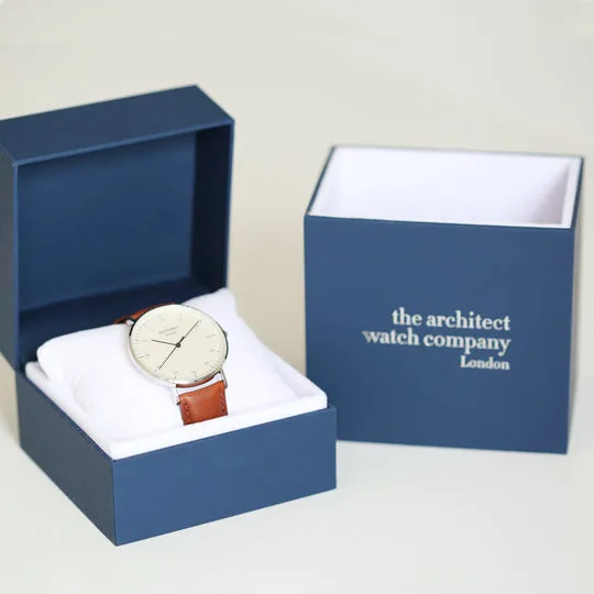 Modern Font Engraving - Men's Architect Zephyr   Walnut Strap