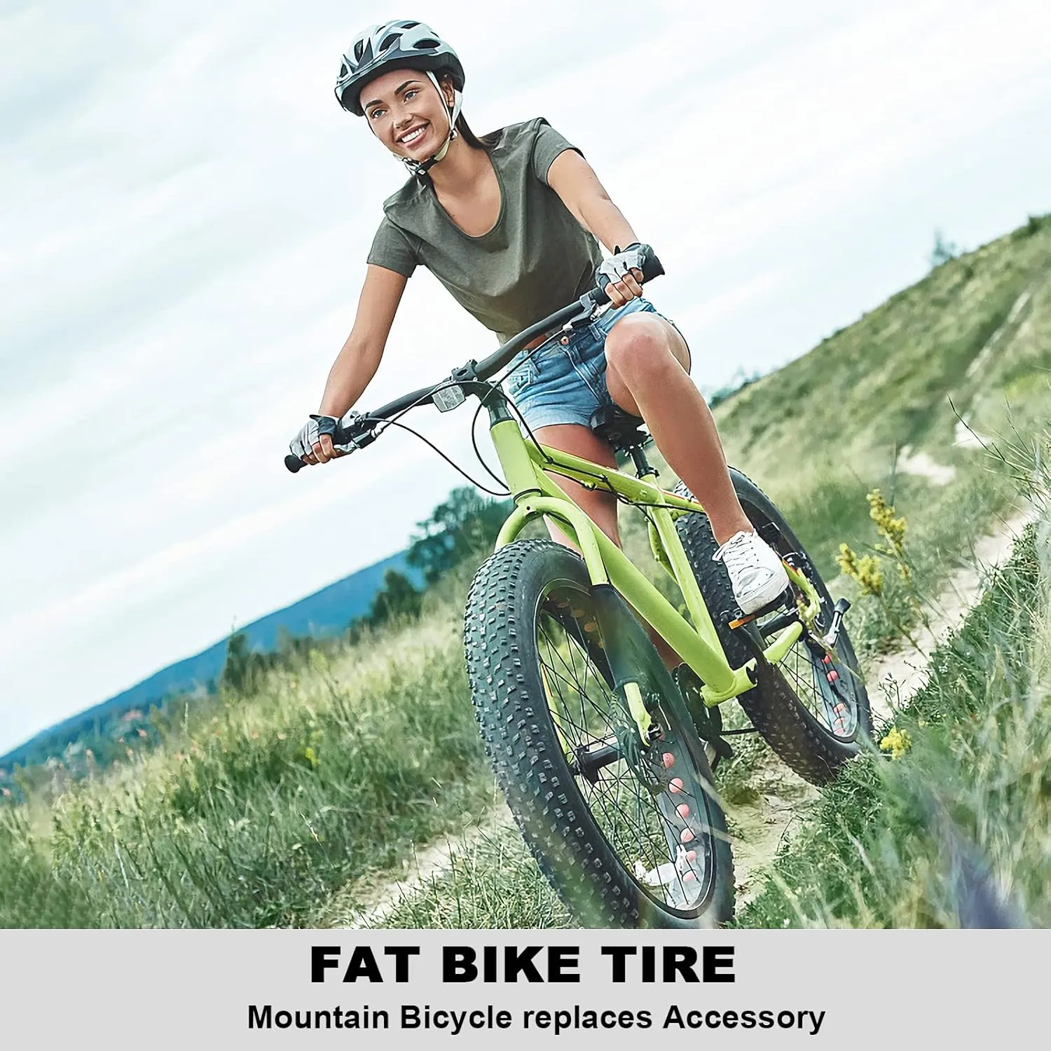 MOHEGIA Fat Bike Tire: 20x4.0/26x4.0 inch Fat Tire,High-Performance and All-Terrain Folding Replacement MTB Bicycle Tire with Street or Trail Riding