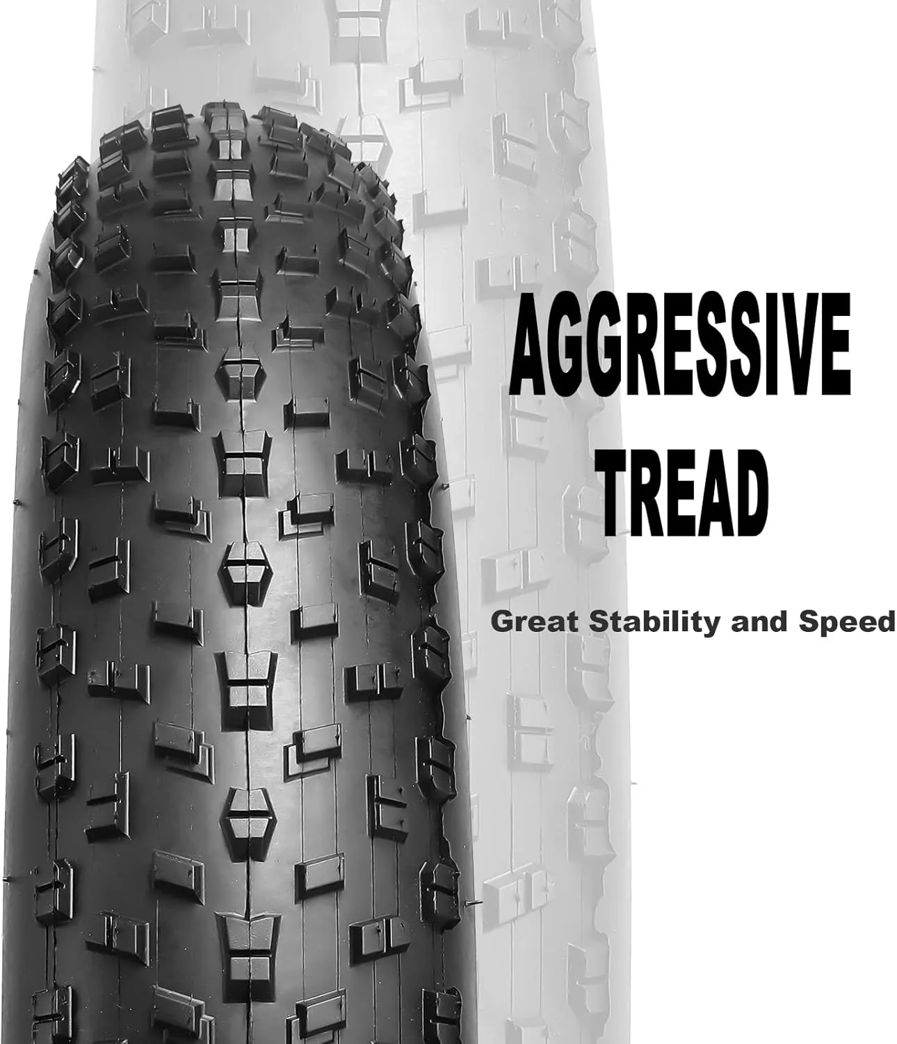 MOHEGIA Fat Bike Tire: 20x4.0/26x4.0 inch Fat Tire,High-Performance and All-Terrain Folding Replacement MTB Bicycle Tire with Street or Trail Riding
