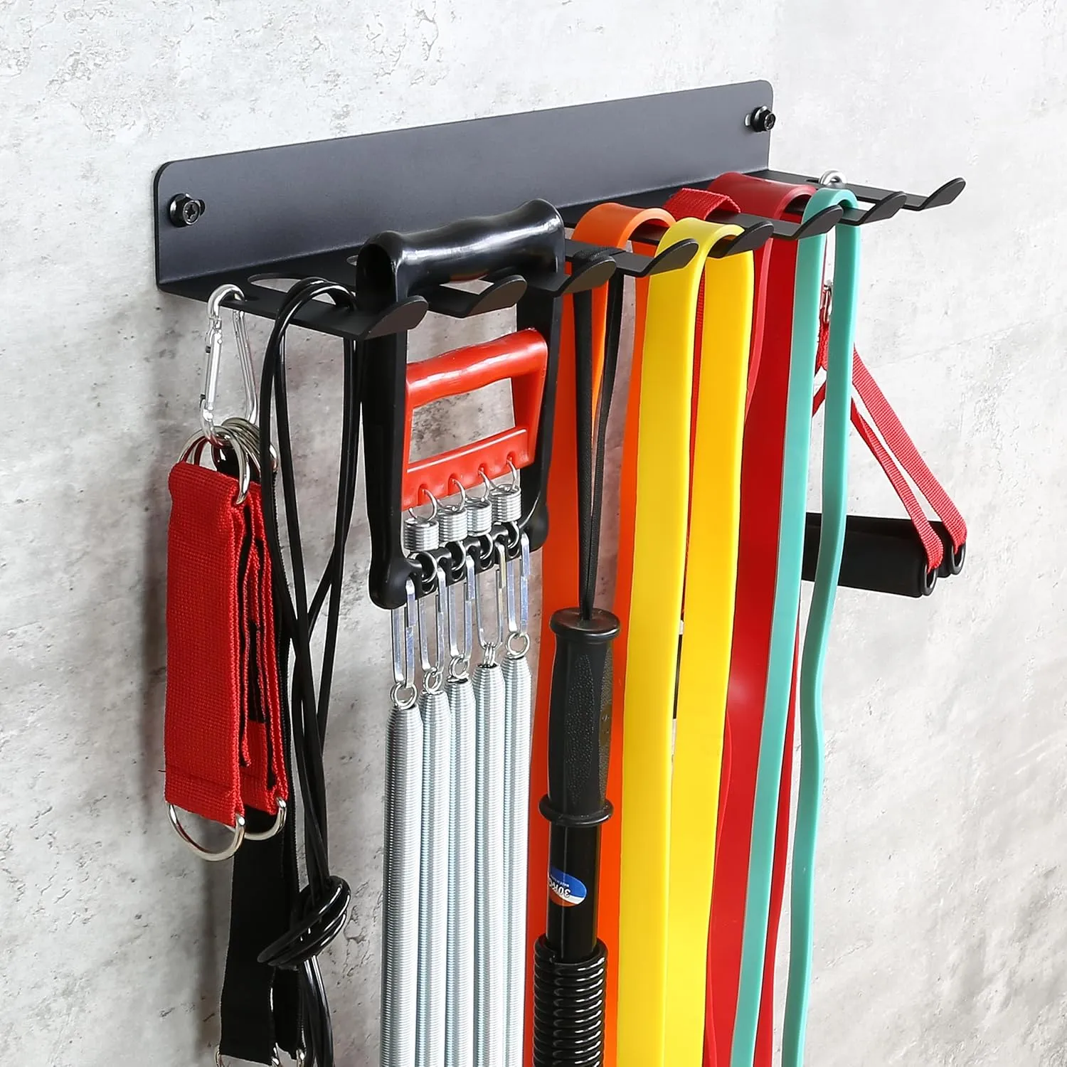Multi-Purpose Gym Equipment Storage Rack Resistance Bands Storage Hanger Barbell Rack Heavy Duty Gym Rack for Exercise Bands, Lifting Belts and Jump Ropes