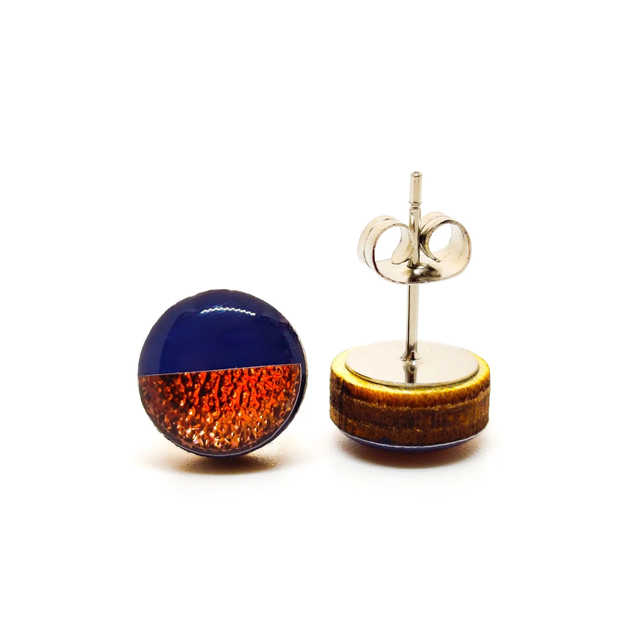 Navy Blue and Rose Gold Faux Hammered Metal by Candi Cove Designs
