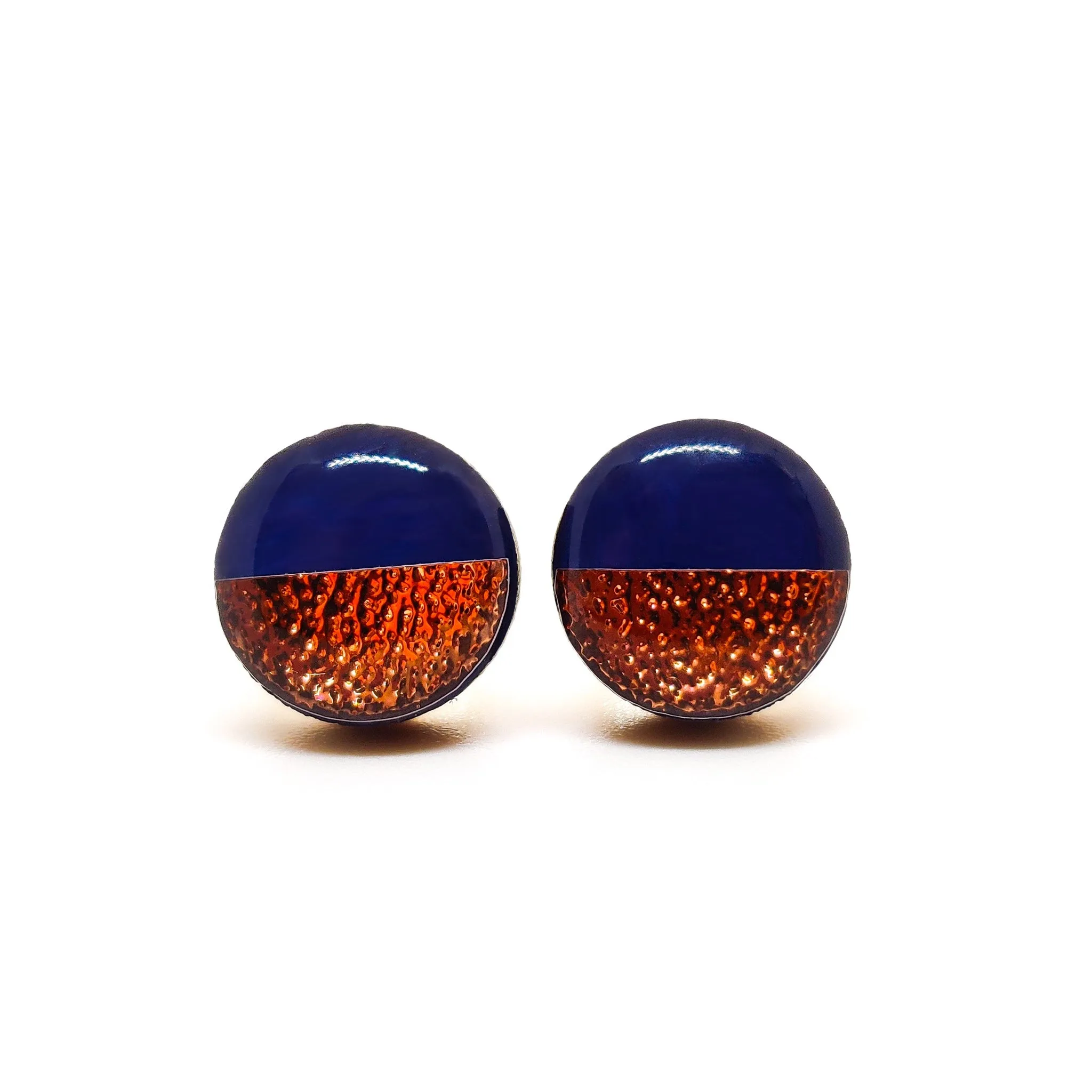 Navy Blue and Rose Gold Faux Hammered Metal by Candi Cove Designs