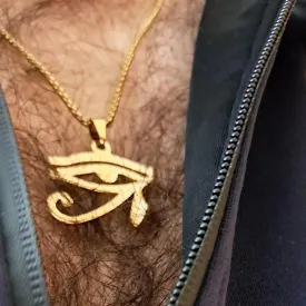 NIGHTCRUZ Eye of Horus Necklace, Ancient Egyptian Hieroglyphic Ideograph Amulet for Men Women